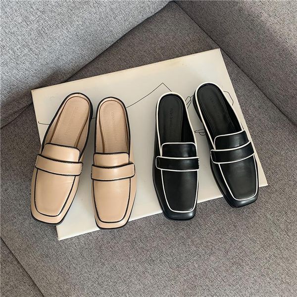 slippers 2021 summer brand women mules shoes leather ulzzang fashion round toe flat woman dress black ladies flip flops
slippers 2021 summer brand women mules shoes leather ulzzang fashion round toe flat woman dress black ladies flip flops