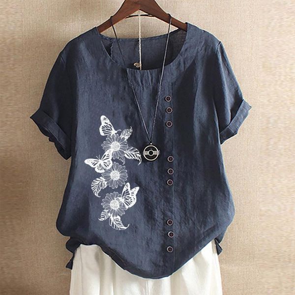 women's blouses & shirts flower linen cotton navy for ladies blusas mujer de moda 2021 summer fashion plus size short sleeve et chemis, White
women's blouses & shirts flower linen cotton navy for ladies blusas mujer de moda 2021 summer fashion plus size short sleeve et chemis, White