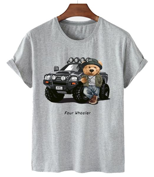 women's t-shirt fashion cartoon suv bear men and women loose short sleeve print plus-size versatile hip-hop logo summer, White
women's t-shirt fashion cartoon suv bear men and women loose short sleeve print plus-size versatile hip-hop logo summer, White