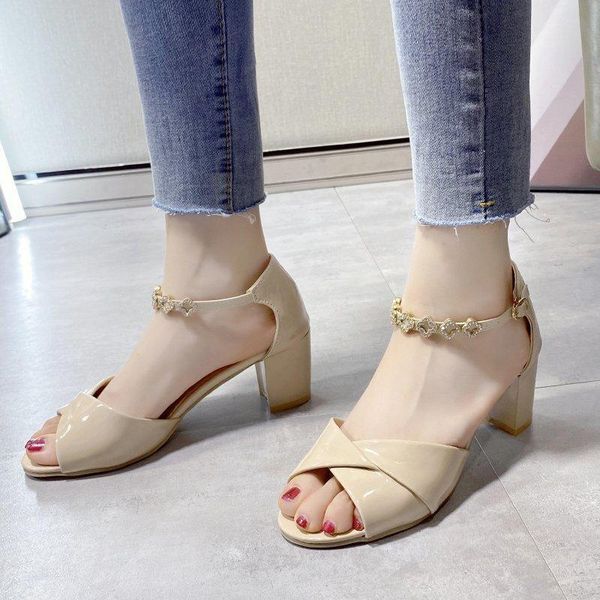 dress shoes women's sandals 2021 summer outdoor wear chunky heel high fairy fish mouth buckle breathable a882, Black
dress shoes women's sandals 2021 summer outdoor wear chunky heel high fairy fish mouth buckle breathable a882, Black