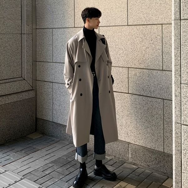 Men's Mid Length Windbreaker Autumn Korean Fashion Cool Casual Loose Single Breasted Long Coat For Male Classic Trench, Tan;black
Men's Mid Length Windbreaker Autumn Korean Fashion Cool Casual Loose Single Breasted Long Coat For Male Classic Trench, Tan;black