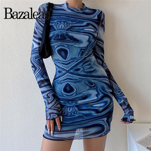 bazaleas slim blue wave pattern vestidos vintage long sleeve women dresses fashion mesh women mini dress, Black;gray
bazaleas slim blue wave pattern vestidos vintage long sleeve women dresses fashion mesh women mini dress, Black;gray
