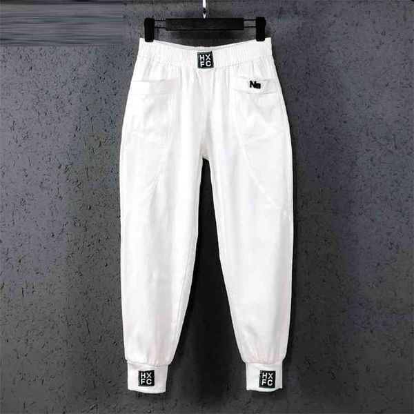 arrival spring summer korea fashion women elastic waist loose white jeans all-matched casual cotton denim harem pants s982 210715, Blue
arrival spring summer korea fashion women elastic waist loose white jeans all-matched casual cotton denim harem pants s982 210715, Blue