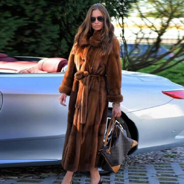 women's fur & faux 120cm long real mink coat women 2021 genuine coats turn-down collar luxury overcoats with belt, Black
women's fur & faux 120cm long real mink coat women 2021 genuine coats turn-down collar luxury overcoats with belt, Black