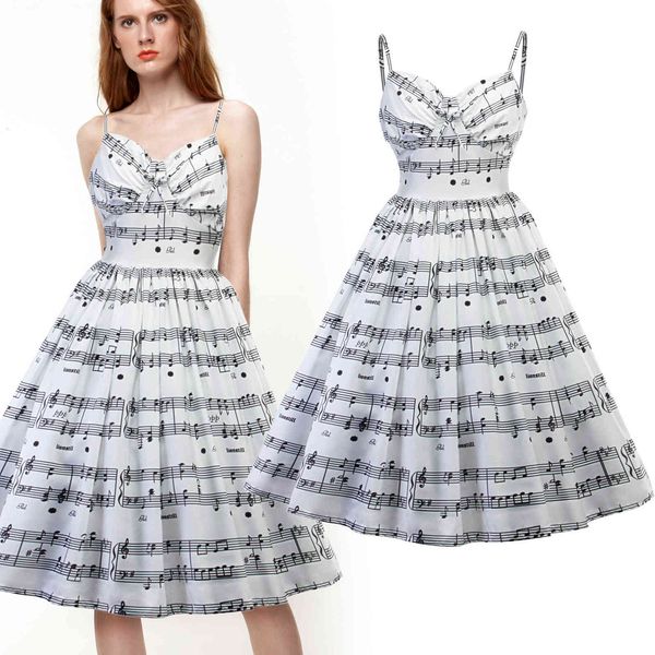 printed suspender skirt note pattern waist closing medium length large swing drs, Black;gray
printed suspender skirt note pattern waist closing medium length large swing drs, Black;gray