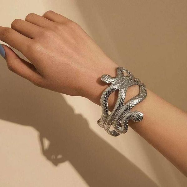bangle 2021 street style metal wide edge punk curl exaggerated snake shape multi-layered opening bracelet, Black
bangle 2021 street style metal wide edge punk curl exaggerated snake shape multi-layered opening bracelet, Black