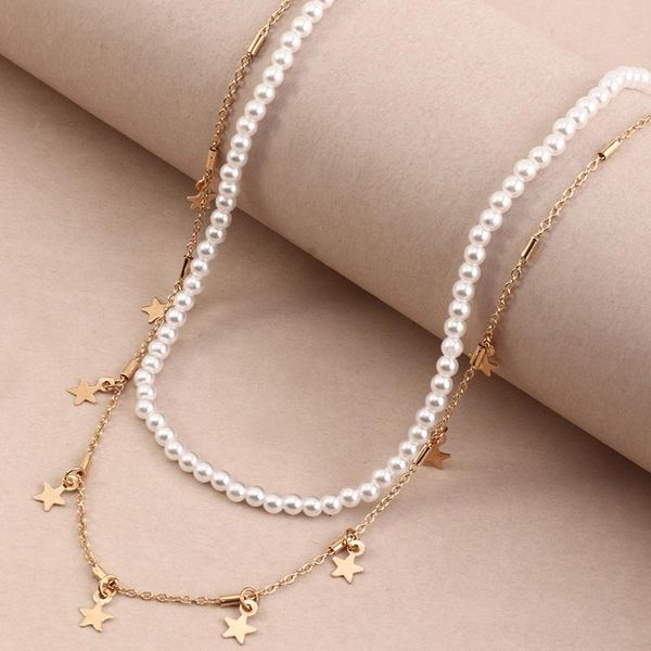 chains simple gold color chain pendant star necklace for women layered fashion kpop pearl charm choker boho beach jewelry gift, Silver
chains simple gold color chain pendant star necklace for women layered fashion kpop pearl charm choker boho beach jewelry gift, Silver