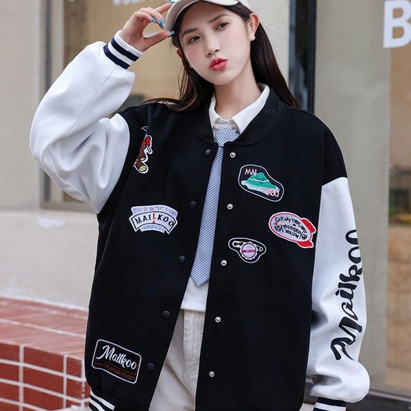 women's jackets ins oversized baseball college women coats 2021 autumn loose streetwear harajuku windbreaker korean outerwear, Black;brown
women's jackets ins oversized baseball college women coats 2021 autumn loose streetwear harajuku windbreaker korean outerwear, Black;brown