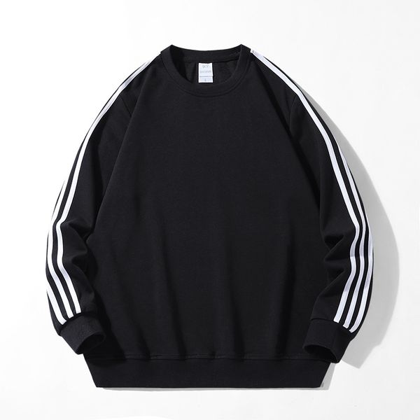 new cotton round neck sweater men's three bar sports trend with spring and autumn thin casual pullover top, Black
new cotton round neck sweater men's three bar sports trend with spring and autumn thin casual pullover top, Black