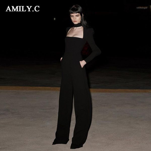 women's jumpsuits & rompers amily.c fashion black long sleeve straps o - collar hollowed-out women slim wide-leg pants in solid color, Black;white
women's jumpsuits & rompers amily.c fashion black long sleeve straps o - collar hollowed-out women slim wide-leg pants in solid color, Black;white