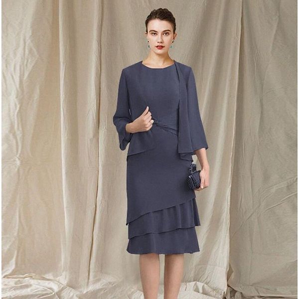 two piece a-line mother of the bride dress elegant wrap included jewel neck knee length chiffon sleeveless with ruched ruffles 2022 o5aw#, White;black
two piece a-line mother of the bride dress elegant wrap included jewel neck knee length chiffon sleeveless with ruched ruffles 2022 o5aw#, White;black