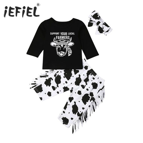 3pcs born baby girl clothes set cartoon cows pattern long sleeve t-shirt+casual tassel pants+headband infant clothing outfits sets, White
3pcs born baby girl clothes set cartoon cows pattern long sleeve t-shirt+casual tassel pants+headband infant clothing outfits sets, White