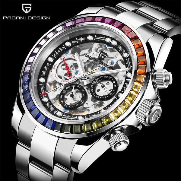 pagani design automatic watch for men mechanical skeleton watches stainless steel waterproof fashion business relogio masculino 210728, Slivery;brown
pagani design automatic watch for men mechanical skeleton watches stainless steel waterproof fashion business relogio masculino 210728, Slivery;brown