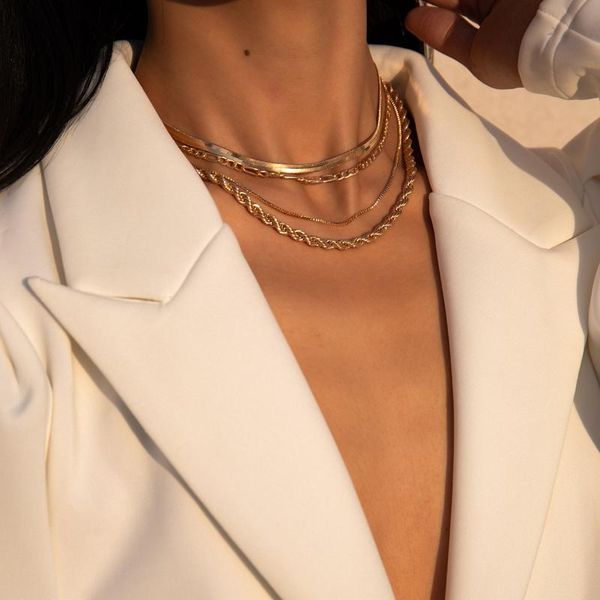 chokers jewelry retro simple twist chain multi-layer necklace female personality exaggerated style set, Golden;silver
chokers jewelry retro simple twist chain multi-layer necklace female personality exaggerated style set, Golden;silver