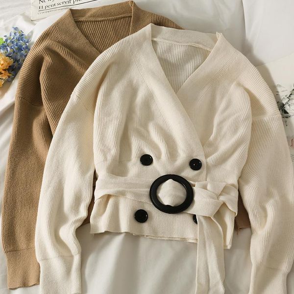 women's knits & tees women knitted sweaters solid color double-breasted woman cardigans long sleeve sweater knitting oversized coat 202, White
women's knits & tees women knitted sweaters solid color double-breasted woman cardigans long sleeve sweater knitting oversized coat 202, White