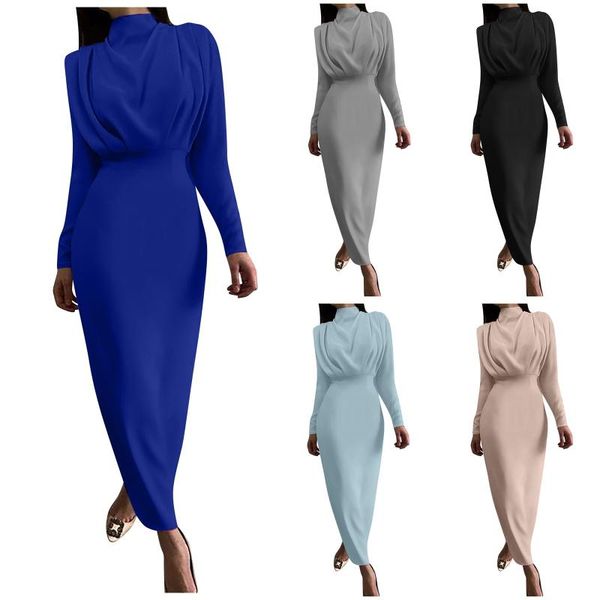 casual dresses 2021 fashion pure color stitching lantern type long sleeve turtle neck slim temperament woman dress, Black;gray
casual dresses 2021 fashion pure color stitching lantern type long sleeve turtle neck slim temperament woman dress, Black;gray