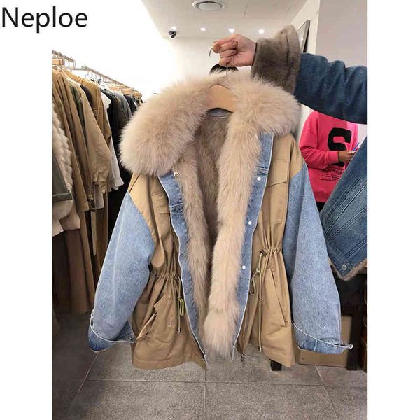 neploe winter clothes jackets for women korean fur collar fashion parkas patchwork cowboy thicked drawstring coat female 94563 210422, Black;brown
neploe winter clothes jackets for women korean fur collar fashion parkas patchwork cowboy thicked drawstring coat female 94563 210422, Black;brown
