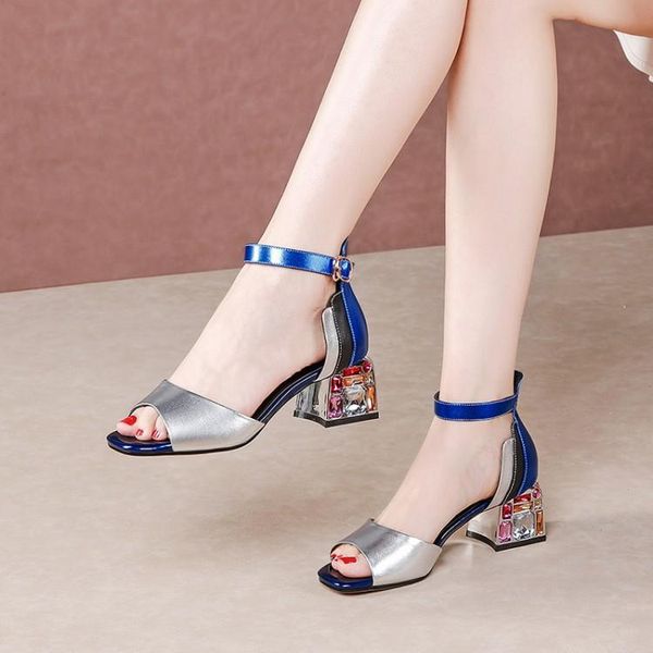 dress shoes mljuese 2021 women sandals cow leather open toe blue color crystal heel buckle strap high heels beaches size 42, Black
dress shoes mljuese 2021 women sandals cow leather open toe blue color crystal heel buckle strap high heels beaches size 42, Black