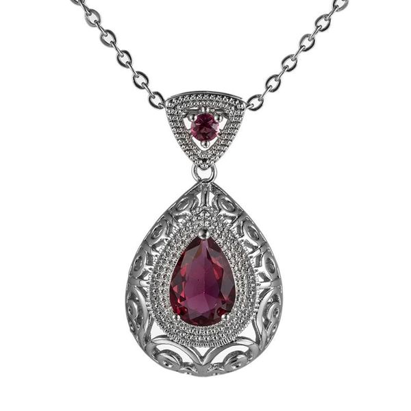 red ruby pendant necklace for women girls rose s925 silver cubic zircon heart waterdrop shaped jewelry chains
red ruby pendant necklace for women girls rose s925 silver cubic zircon heart waterdrop shaped jewelry chains
