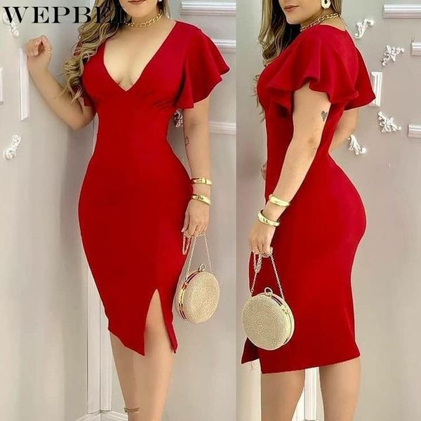 ethnic clothing wepbel women elegant skinny bodycon dress ladies summer ruffle sleeve deep v neck high waist corset split, Red
ethnic clothing wepbel women elegant skinny bodycon dress ladies summer ruffle sleeve deep v neck high waist corset split, Red