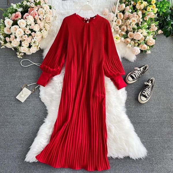 casual dresses spring autumn fashion temperament long vestido female high waist pure color hedging round neck pleated dress sleeve uk434 f5j, Black;gray
casual dresses spring autumn fashion temperament long vestido female high waist pure color hedging round neck pleated dress sleeve uk434 f5j, Black;gray