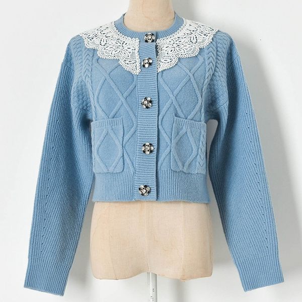 women's knits & tees lace collar button rope twist double pocket drill short ted sweater cardigan women sweaters long sleeve d, White
women's knits & tees lace collar button rope twist double pocket drill short ted sweater cardigan women sweaters long sleeve d, White