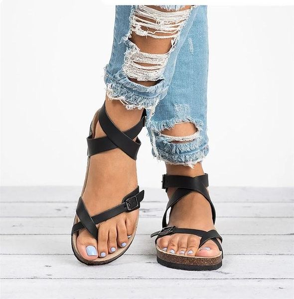 women summer flats sandals thong style plus size cozy shoes flat heel leather belted casual beach holiday, Black
women summer flats sandals thong style plus size cozy shoes flat heel leather belted casual beach holiday, Black