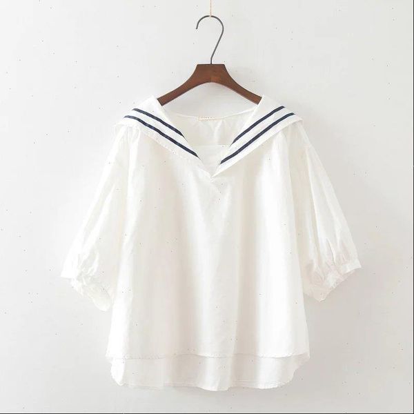 cs240 arrival fashion women shirts girl blouse brief solid color sailor collar summer preppy, White
cs240 arrival fashion women shirts girl blouse brief solid color sailor collar summer preppy, White