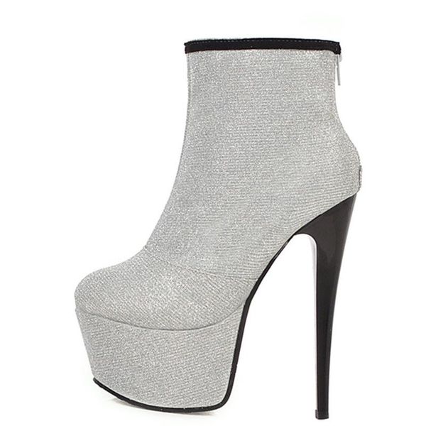 boots plus size 48 16cm high heels women luxury sequined fashion ankle silver blue platform short shoes woman, Black
boots plus size 48 16cm high heels women luxury sequined fashion ankle silver blue platform short shoes woman, Black