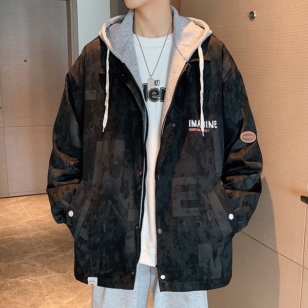 men's coat autumn korean fashion versatile handsome student hooded work cloth casual et, Black;brown
men's coat autumn korean fashion versatile handsome student hooded work cloth casual et, Black;brown