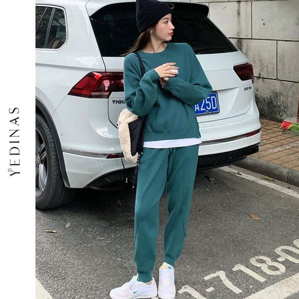 women's tracksuits yedinas o-neck knitted two piece set and pants women tracksuit 2021 autumn spring korean 2 sets womens outfits, Gray
women's tracksuits yedinas o-neck knitted two piece set and pants women tracksuit 2021 autumn spring korean 2 sets womens outfits, Gray