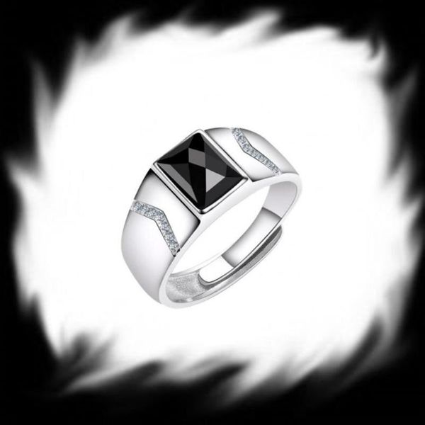 cluster rings s925 sterling silver men's ring black natural stone male personality thai adjustable opening, Golden;silver
cluster rings s925 sterling silver men's ring black natural stone male personality thai adjustable opening, Golden;silver