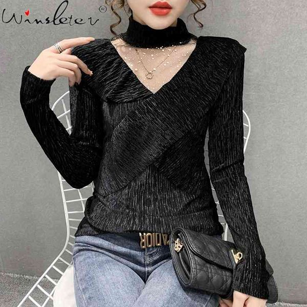 women's t-shirt spring fall korean style girl fashion ruffles spliced mesh women long sleeve all match tees t0d606a 5ubl, White
women's t-shirt spring fall korean style girl fashion ruffles spliced mesh women long sleeve all match tees t0d606a 5ubl, White