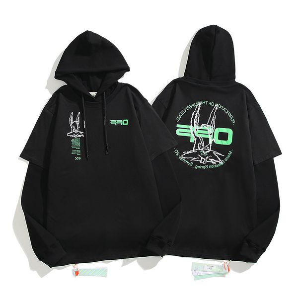 quality fashion brand off high white new fake two-piece cartoon man loose men's and women's hoodie, Black
quality fashion brand off high white new fake two-piece cartoon man loose men's and women's hoodie, Black