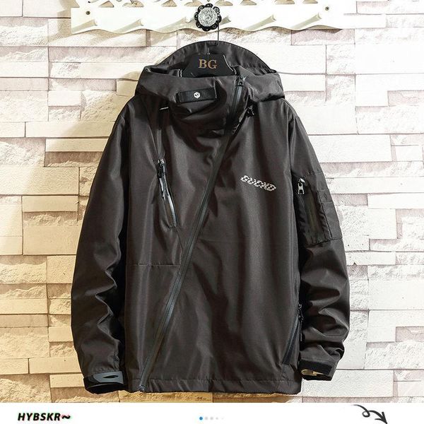 men's jackets hybskrm japanese men hooded jacket 2021 autumn casual windproof coats black white plus size man zipper outwear, Black;brown
men's jackets hybskrm japanese men hooded jacket 2021 autumn casual windproof coats black white plus size man zipper outwear, Black;brown