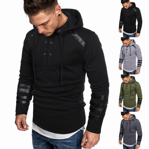 men's hoodies & sweatshirts autumn winter lace up drawstring v-neck mens long sleeve sweatshirt pullovers sports hooded outwear, Black
men's hoodies & sweatshirts autumn winter lace up drawstring v-neck mens long sleeve sweatshirt pullovers sports hooded outwear, Black