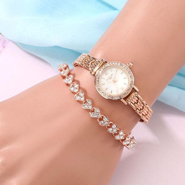 wristwatches fashion rhinestone quartz women's watch with bracelet gift set rose gold, Slivery;brown
wristwatches fashion rhinestone quartz women's watch with bracelet gift set rose gold, Slivery;brown