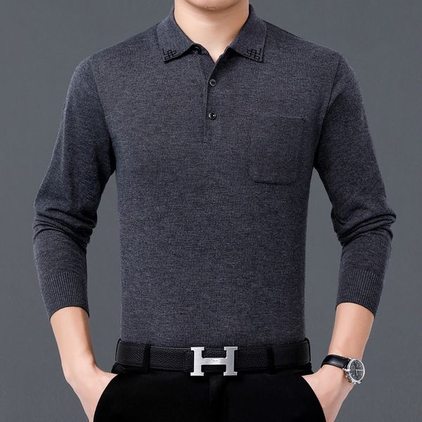 2021 autumn real pocket solid color simple casual bottomed men's sweater, Black
2021 autumn real pocket solid color simple casual bottomed men's sweater, Black