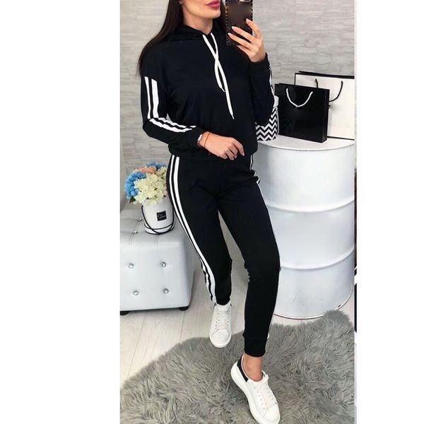 women's two piece pants 2021 set casual tracksuit women autumn long sleeve stripe hoodies pullover sportwear outfit sj1062w, White
women's two piece pants 2021 set casual tracksuit women autumn long sleeve stripe hoodies pullover sportwear outfit sj1062w, White
