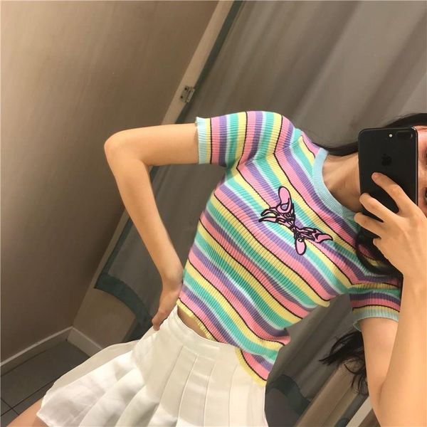 butterfly vintage striped tight womens sweaters cropped knitted short sleeve rainbow color crop pullover sueter mujer pulover feminino, White;black
butterfly vintage striped tight womens sweaters cropped knitted short sleeve rainbow color crop pullover sueter mujer pulover feminino, White;black