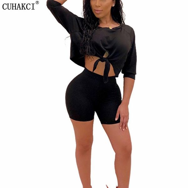 women's tracksuits cuhakci 2021 women sets summer sportswear casual fitness half sleeve t-shirts shorts suit two piece set high waist, Gray
women's tracksuits cuhakci 2021 women sets summer sportswear casual fitness half sleeve t-shirts shorts suit two piece set high waist, Gray