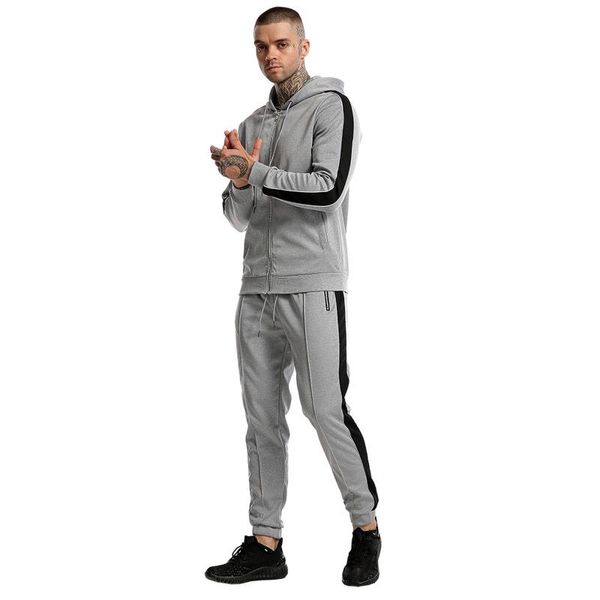 men tracksuit hoodie with pockets and zip solid colour patchwork suit high waist bottoms joggers mens tracksuits, Gray
men tracksuit hoodie with pockets and zip solid colour patchwork suit high waist bottoms joggers mens tracksuits, Gray