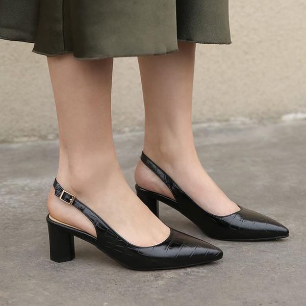 summer european and american large size women's sandals pointed toe thick with shoes high heels, Black
summer european and american large size women's sandals pointed toe thick with shoes high heels, Black