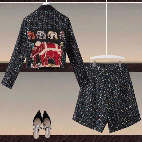 women's tracksuits didabole designer autumn set sequin embroidered jacket casual shorts vintage fashion 2 piece suit, Gray
women's tracksuits didabole designer autumn set sequin embroidered jacket casual shorts vintage fashion 2 piece suit, Gray