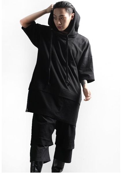 men's t-shirts summer casual t-shirt versatile loose stitching side zipper hoodie short sleeve personality large size top, White;black
men's t-shirts summer casual t-shirt versatile loose stitching side zipper hoodie short sleeve personality large size top, White;black
