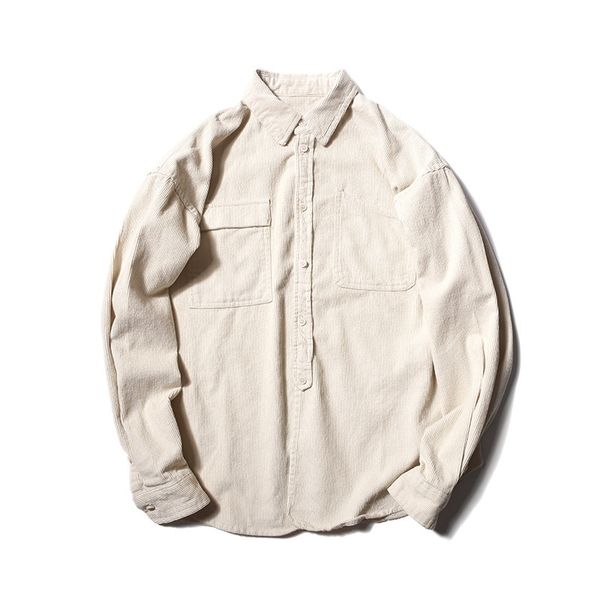 simple men's corduroy shirt loose fashion brand casual long sleeve shirt men's wear2021, White;black
simple men's corduroy shirt loose fashion brand casual long sleeve shirt men's wear2021, White;black