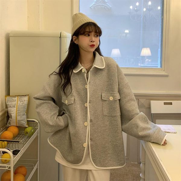 women's jackets jacket spring autumn vintage fashion loose korean all-match classic long sleeve casual streetwear outwears top, Black;brown
women's jackets jacket spring autumn vintage fashion loose korean all-match classic long sleeve casual streetwear outwears top, Black;brown
