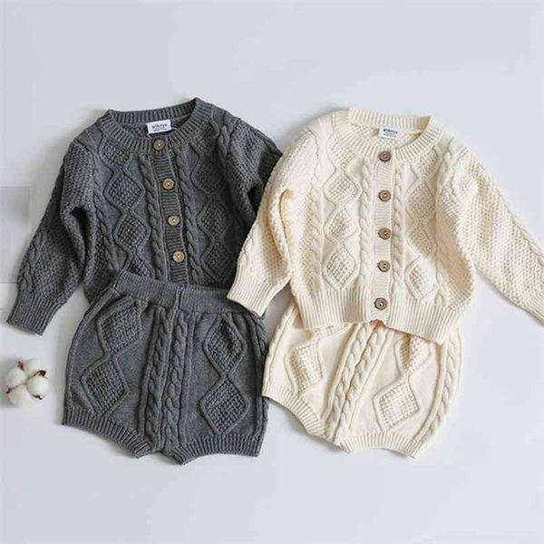 brand cotton boys girls baby knit sweater cardigan + shorts suit autumn winter children clothing clothes 210806, White
brand cotton boys girls baby knit sweater cardigan + shorts suit autumn winter children clothing clothes 210806, White