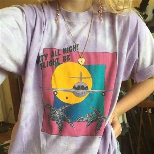 party all night flight 88 t-shirt women grunge retro style tee 90s fashion purple white 210512
party all night flight 88 t-shirt women grunge retro style tee 90s fashion purple white 210512