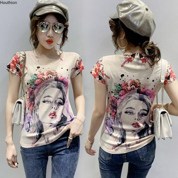houthion short sleeves women's t-shirt summer slim all-match o-neck fashion style casual character print cotton, White
houthion short sleeves women's t-shirt summer slim all-match o-neck fashion style casual character print cotton, White